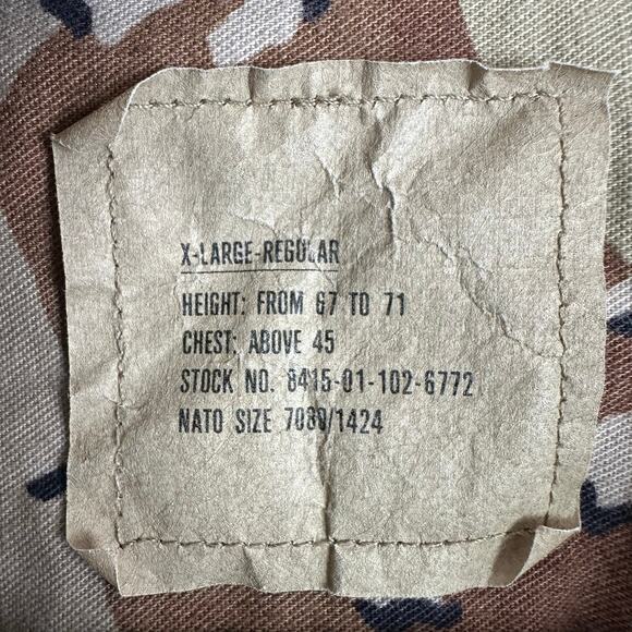 VTG US Army Gulf War Desert Choc Chip Camo 6 Color Shirt Jacket Combat Sz XL - Picture 6 of 6